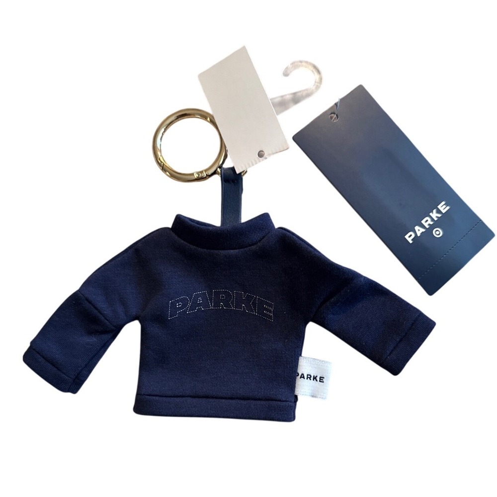 NWT Parke Target Navy Blue Miniature Sweatshirt Keychain Bag Charm